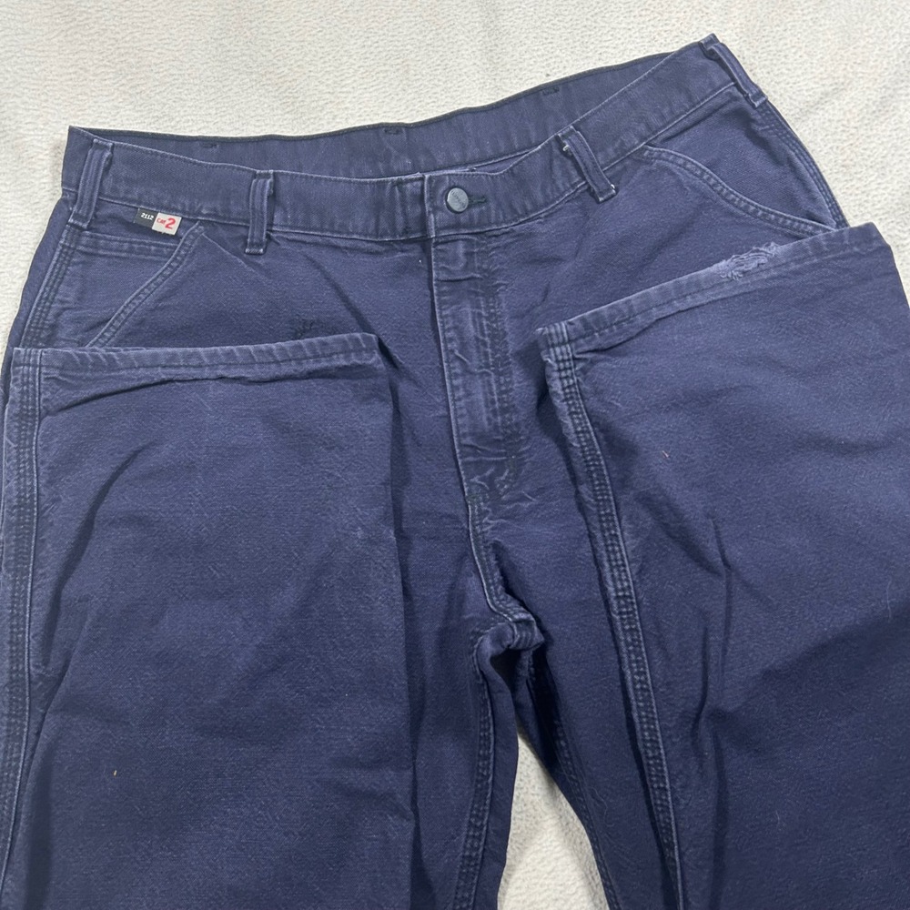 Carhartt FR Work Pants Mens 38x32 Navy Flame Resistant Canvas 100791-410